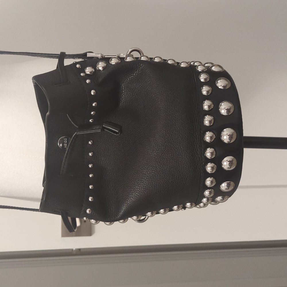 Kenzo Leather Silver Studded Bucket Bag - Picture 14 of 14